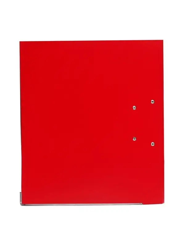 Папка-регистратор А4, 50 мм, ПВХ, тиснение &laquo;лен&raquo;, металлическая окантовка, карман на корешок, собранная, красная