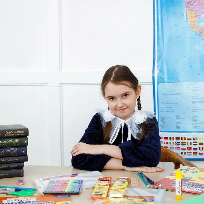 Набор первоклассника, 40 предметов, Calligrata &laquo;Глобус&raquo;, в папке