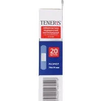 Лейкопластырь медицинский бактерицидный TENERIS Aqua Silver, полимерная основа, 7.6&times;1.9 см, 20 шт.