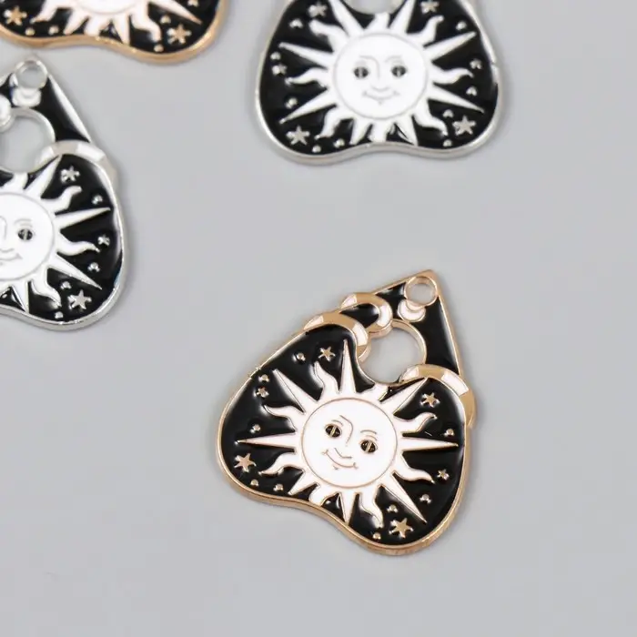 Декор для творчества металл Декор для творчества металл "Солнце символ" эмаль МИКС 2,6х2,3 см