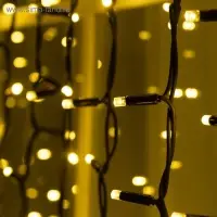 Гирлянда &laquo;Занавес&raquo; 2&times;3 м, IP65, УМС, тёмная нить каучук, 600 LED, свечение тёплое белое, 220 В