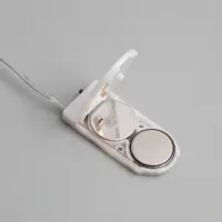 Гирлянда &laquo;Мишура&raquo; 2 м, роса, IP20, серебристая нить, 50 LED, от батареек CR2032&times;2, свечение тёплое белое