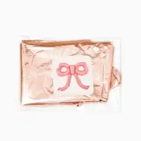 Воздушный шар фольгированный 22" "Бант" цвет розовое-золото