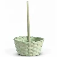 Корзина плетёная 19&times;9/32 см, светло-зелёный, бамбук