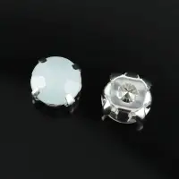 Стразы пришивные &laquo;Шатон&raquo;, круглые, в цапах, d=10 мм, 20 шт., белые