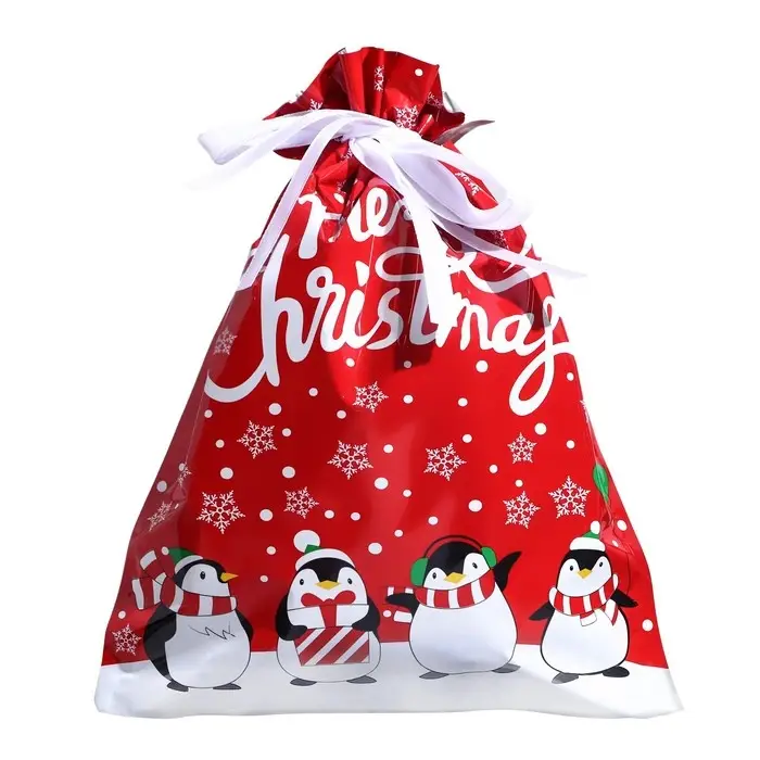 Пакет подарочный с завязками, «Пингвины», 24×32 см Пакет подарочный с завязками, «Пингвины», 24×32 см