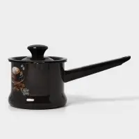 Ковш эмалированный &laquo;Арабика&raquo;, 1 л, тёмно-коричневый