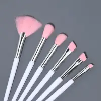 Набор кистей для макияжа COLOR POWER pink, 10 шт., в чехле, белый