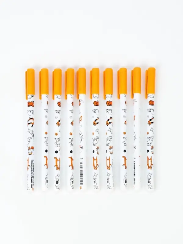 Ручка пластик пиши-стирай с колпачком " Кот-обормот ", синяя паста, гелевая 0,5 мм