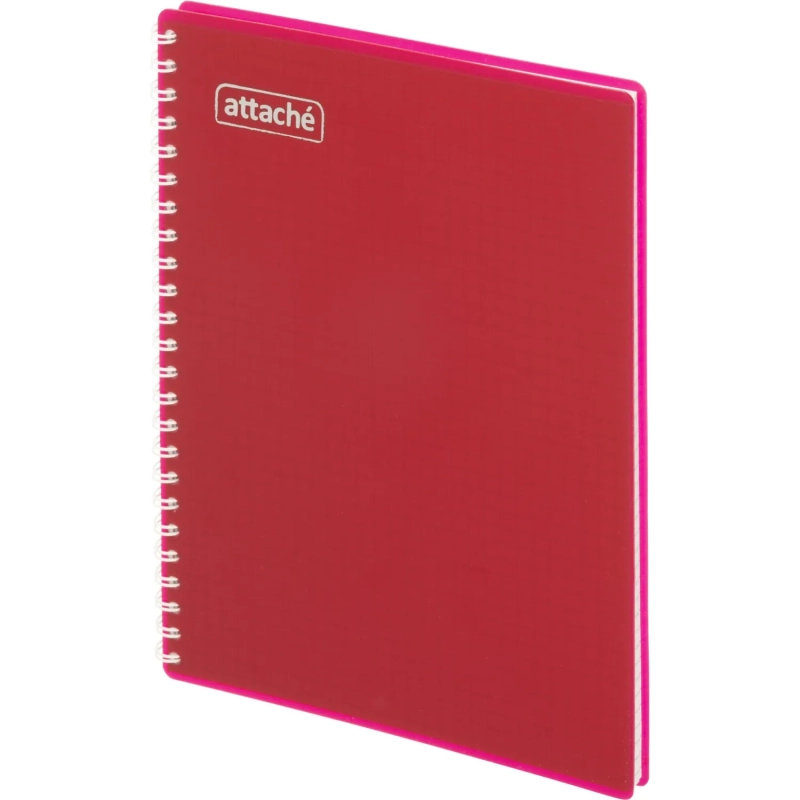 Бизнес-тетрадь А5 80л Attache гребень клетка пластик бордов с тиснением