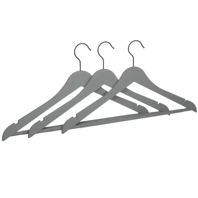Вешалки для одежды тм VETTA, 3шт, 44,5x23x1см, пластик ABS, софт тач, цвет серый