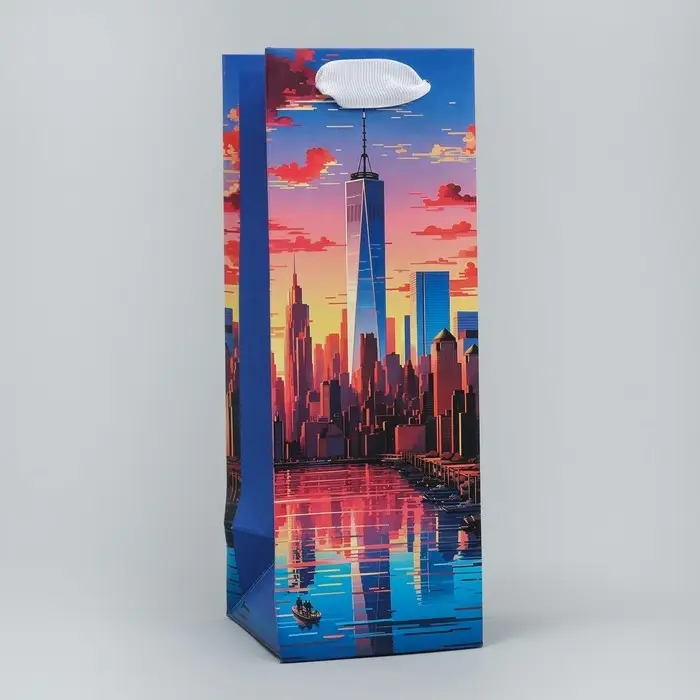 Пакет подарочный, упаковка «Город счастья», 9 х 25 х 8.5 см
