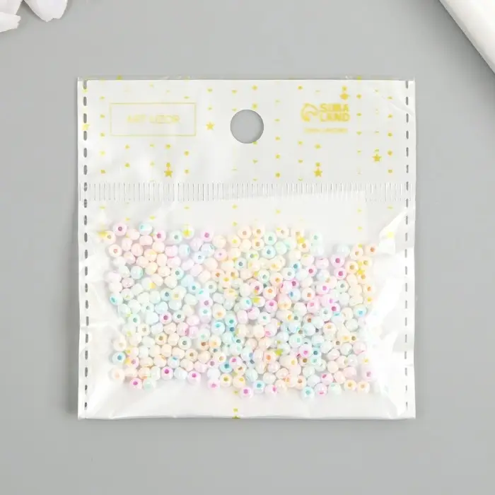 Бисер стекло 8/0  Бисер стекло 8/0 "Цветная серединка. Макарун" 10 гр