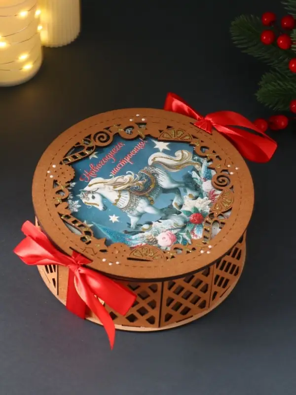 Шкатулка "Новогоднего настроения" 18,5х19,5х7,5 см