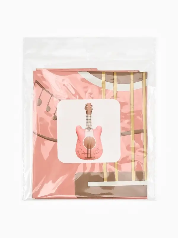 Воздушный шар фольгированный 35" "Гитара" цвет розовый