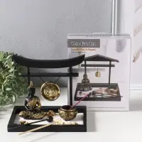 Сад Дзен "Будда у гонга" песок+камни+аромапалочки+свеча 16х22х19 см