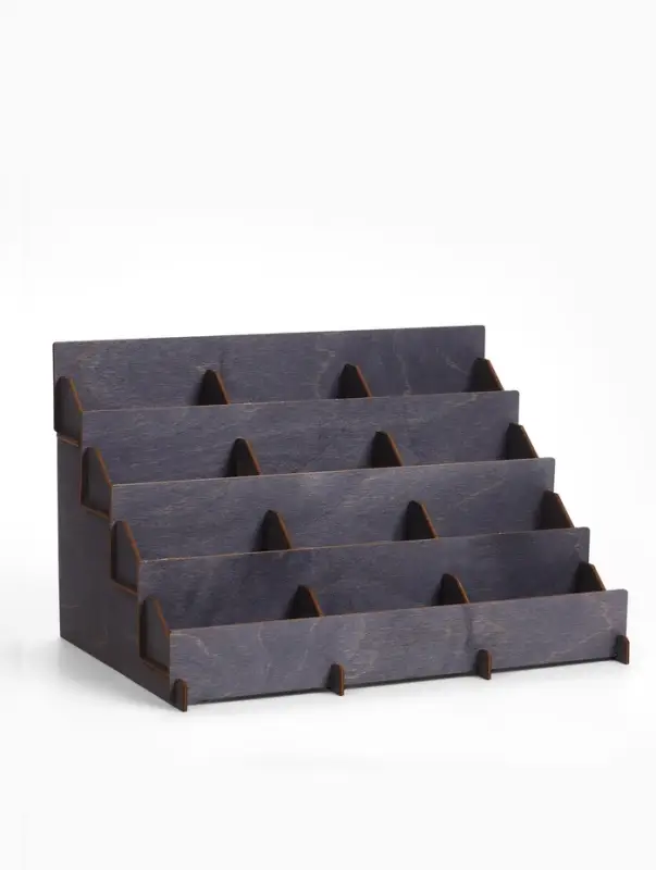 Подставка под открытки 12 ячеек по 12 см, 38.1&times;23&times;25 см, толщина 3 мм, коричневый