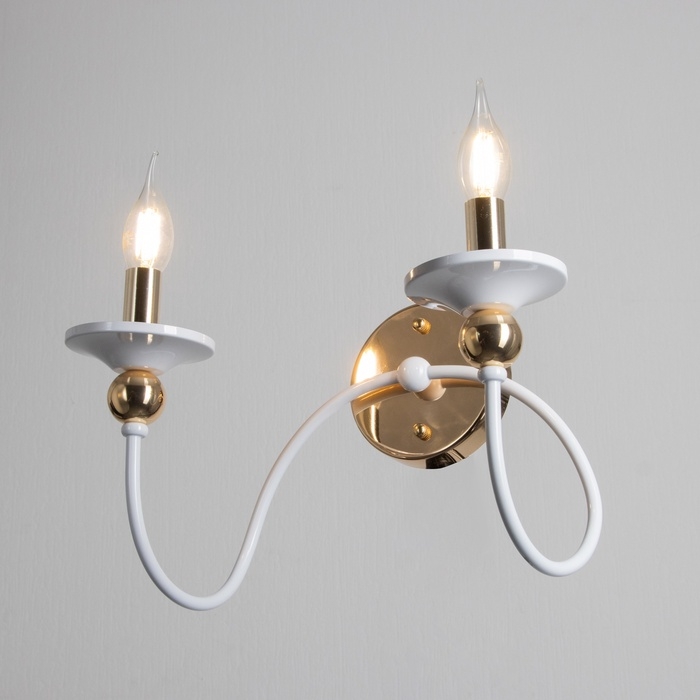 Бра "Милано" 2хЕ14 40Вт бело-золотой 36х26х24 см