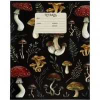 Тетрадь 12 листов в клетку Calligrata &laquo;Грибы&raquo;, блок офсет, 5 В МИКС