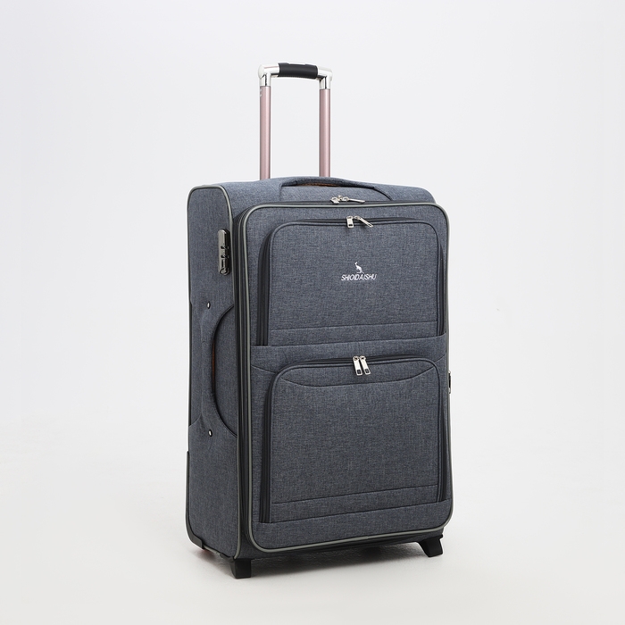 Чемодан большой 95 л (L), отдел на молнии, с расширением, кодовый замок, 3 колеса, 2 наружных кармана, цвет серый Чемодан большой 95 л (L), отдел на молнии, с расширением, кодовый замок, 3 колеса, 2 наружных кармана, цвет серый