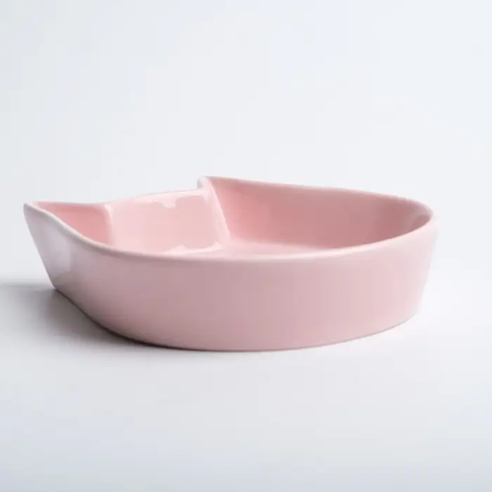 Миска &laquo;Голова кота&raquo;, 200 мл, 15&times;13&times;3 см, керамика, розовая