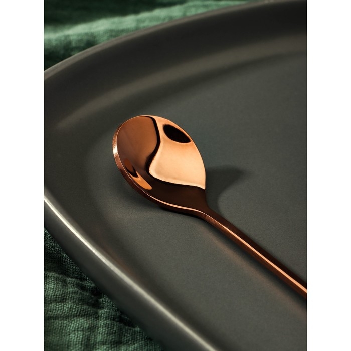 Ложка десертная из нержавеющей стали Magistro «Нота», длина 15,5 см, цвет бронзовый Ложка десертная из нержавеющей стали Magistro «Нота», длина 15,5 см, цвет бронзовый