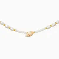 Чокер "Морской мир" ракушка, жемчуг, цвет белый в золоте