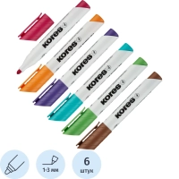 Набор маркеров для белых досок KORES 3мм 6шт/уп 20802