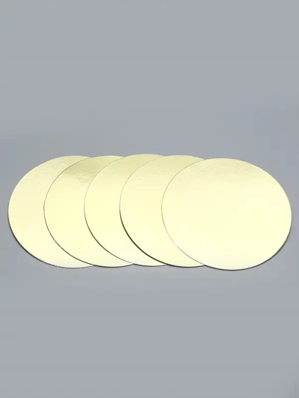 Подложка кондитерская, золотая 20 см - Набор 5 шт.
