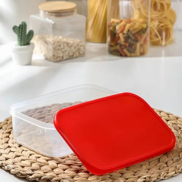 Набор контейнеров пищевых прямоугольных Доляна, 3 шт: 150 мл, 500 мл, 1,2 л, цвет красный Набор контейнеров пищевых прямоугольных Доляна, 3 шт: 150 мл, 500 мл, 1,2 л, цвет красный