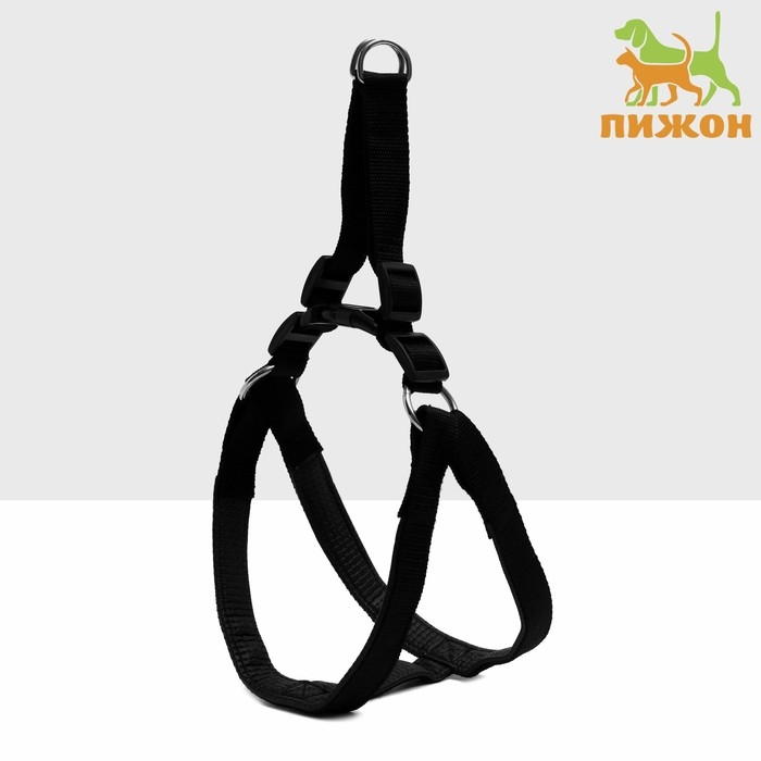 Шлейка Шлейка "Комфорт" комбинированная, 2,5 см, ОШ 55-60 см, ОГ 60-65 см, чёрная