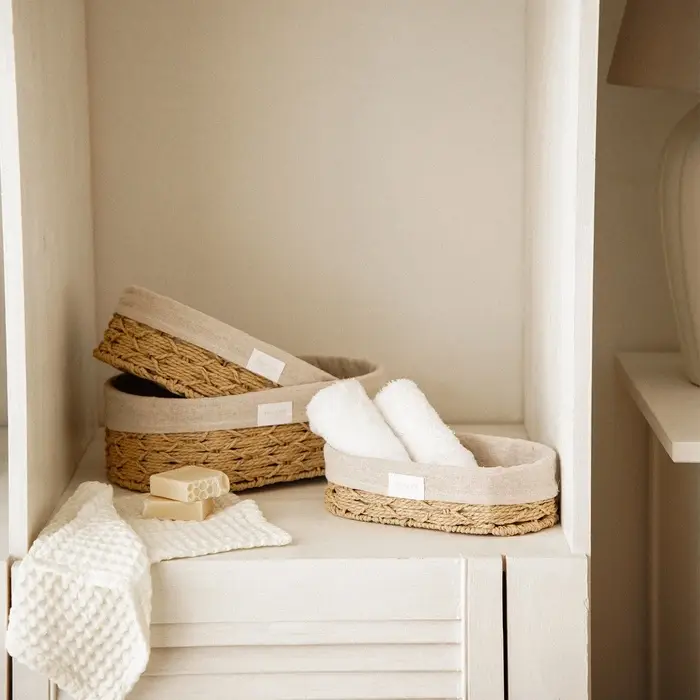 Корзины для хранения SL Home, плетёные, ручной работы, 3 шт., 26&times;16&times;7 см, 28&times;20&times;10 см, 34&times;24&times;11 см