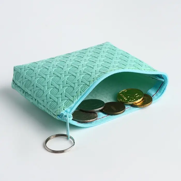Кошелёк-монетница на молнии, 12&times;2.5&times;8.5 см, мятный