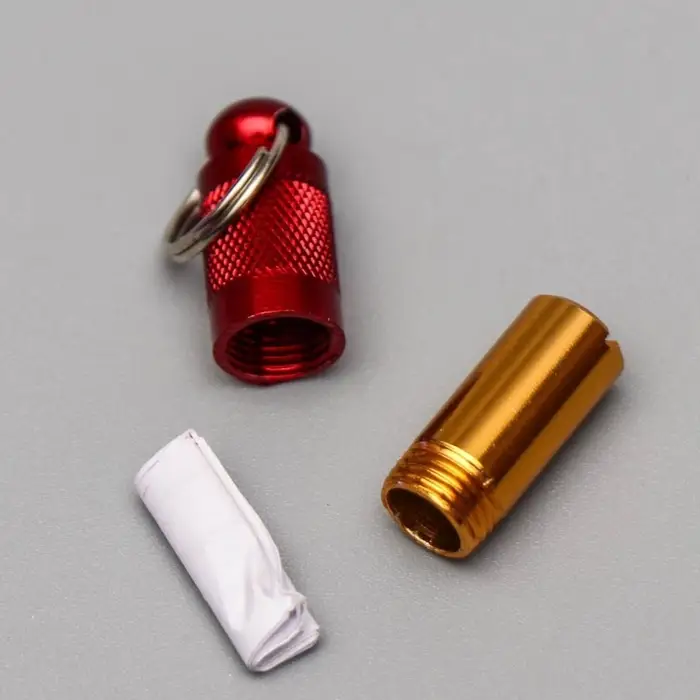 Адресник-капсула под записку, 0.8&times;3.3 см, фасовка 6 шт., металл, цвет МИКС