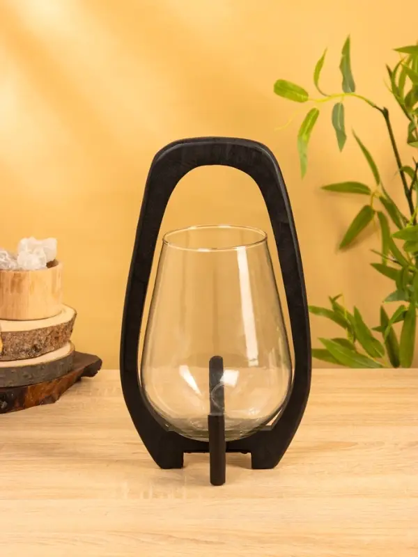 Подсвечник Подсвечник "Аура" 18х19х33 см, стекло, дерево