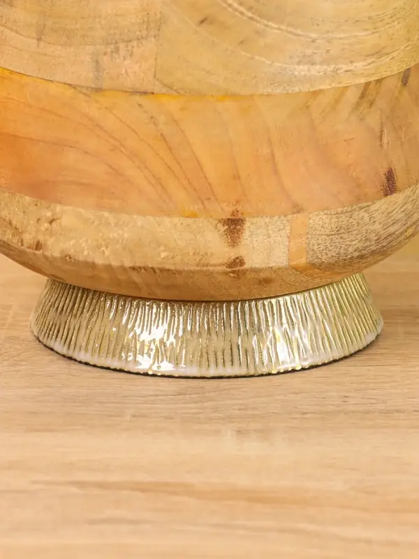 Конфетница с крышкой "Грильяж" алюминиевая с манговым деревом 17,5х17,5х18 см