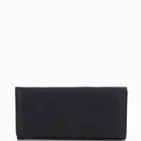 Кошелёк женский на магните, 19&times;3&times;10 см, однотонный, 3 отделения, чёрный