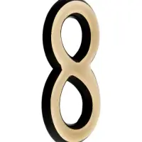 Цифра дверная 8 ТУНДРА, пластиковая, цвет золото, клеевая основа, 1 шт.