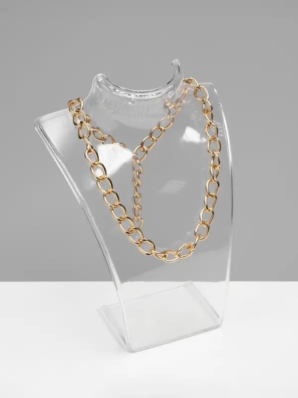 Бюст для украшений с отверстиями для серёжек QF, 10&times;2.5&times;13 см, h=13 см, прозрачный, глянцевый