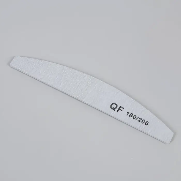 Пилка для ногтей, лодочка, 180/200 грит, 18 см, серая