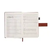 Ежедневник недатированный формат А5, с хлястиком, 128л, линия, пвх, Коричневый Ежедневник недатированный формат А5, с хлястиком, 128л, линия, пвх, Коричневый