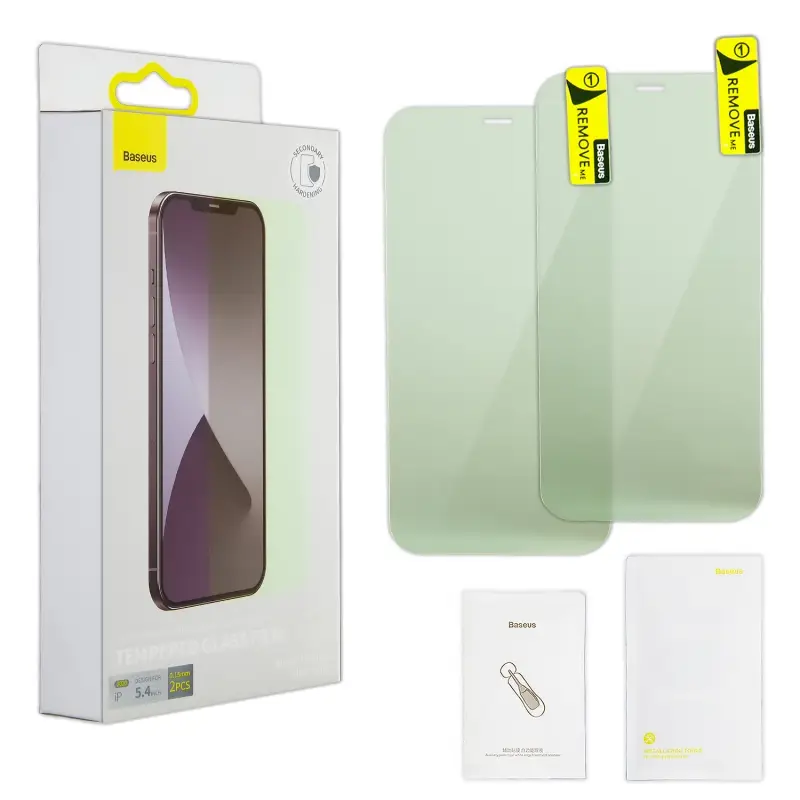 Защитное стекло IPH 12 Mini (5.4) Baseus Block Harmful Green Light Glass 0.15mm 2 шт Защитное стекло IPH 12 Mini (5.4) Baseus Block Harmful Green Light Glass 0.15mm 2 шт
