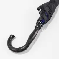 Зонт - трость полуавтоматический &laquo;Однотонный&raquo;, двухслойный, 16 спиц, R=52/60 см, d=104 см, чёрный, синий