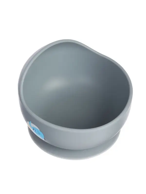 Детская силиконовая тарелка, со слонёнком, цвет серый