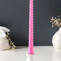 Набор свечей витых 25 см, 2 шт., 57 г, 5 ч, розовый