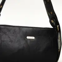 Сумка женская багет на молнии, 25&times;5&times;15 см, чёрная