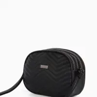 Сумка женская кросс-боди на молнии, 19&times;7&times;15 см, чёрная