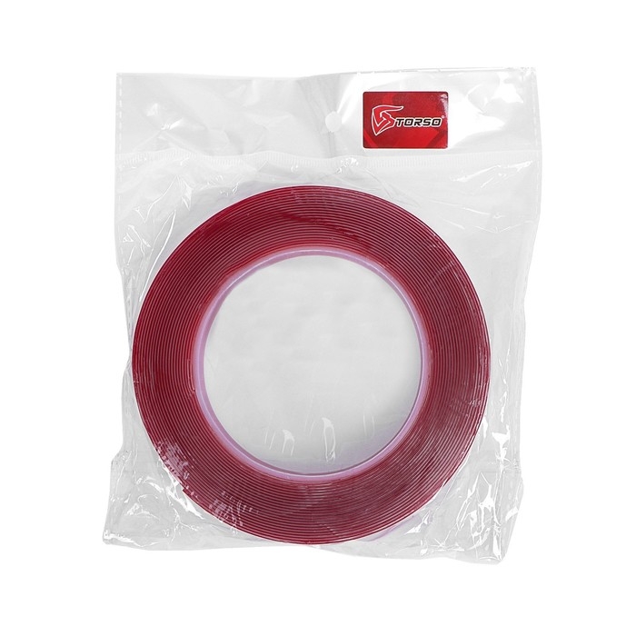 Клейкая лента TORSO, прозрачная, двусторонняя, акриловая, 10 мм x 10 м Клейкая лента TORSO, прозрачная, двусторонняя, акриловая, 10 мм x 10 м