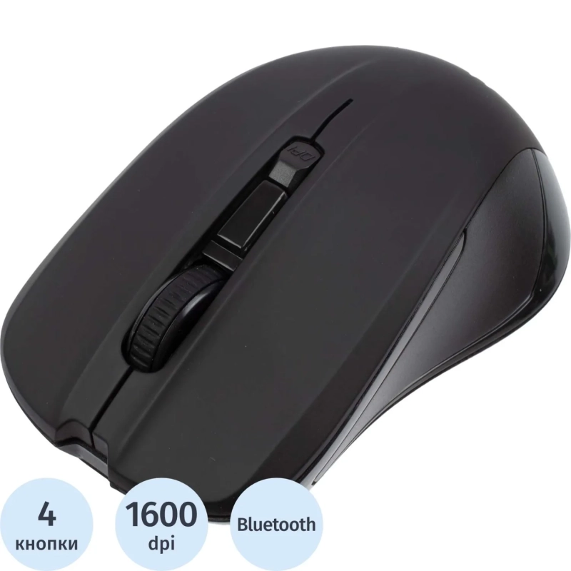 Мышь компьютерная HIPER (HOMW-101-BT)bluetooth/беспроводная/черная