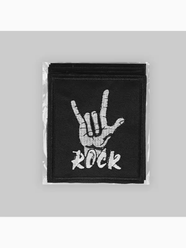 Термоаппликация Rock, 7.8&times;8.8 см, фасовка 10 шт., чёрная